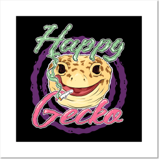 Happy Gecko Posters and Art